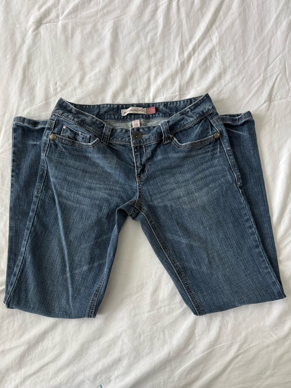 VTG Y2K Aéropostale Chelsea Bootcut Jeans Womens 9/10 Low Rise Rhinestone - Picture 1 of 12